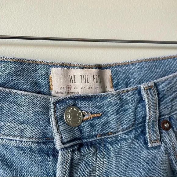 Free People | Frayed Hem  Busted Knees Straight Jeans - Picture 4 of 5